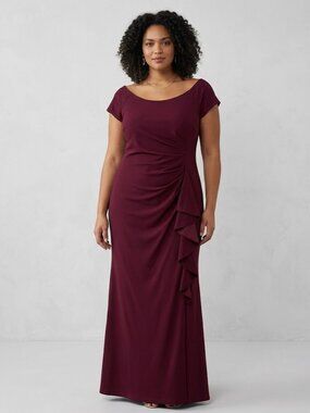 Aisize Burgandy/ Maroon Maxi Dress